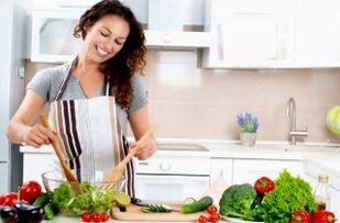 Fresh vegetables in the weight loss diet
